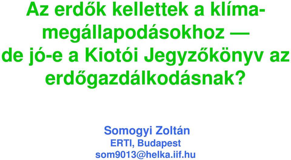 Kiotói Jegyzőkönyv az