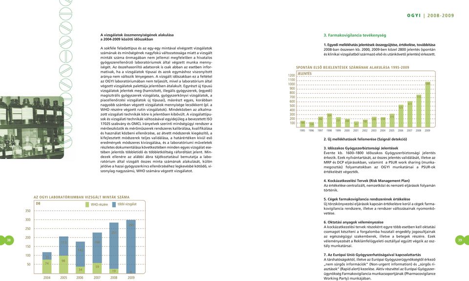 Az összehasonlító adatsorok is csak abban az esetben informatívak, ha a vizsgálatok típusai és azok egymáshoz viszonyított aránya nem változik lényegesen.