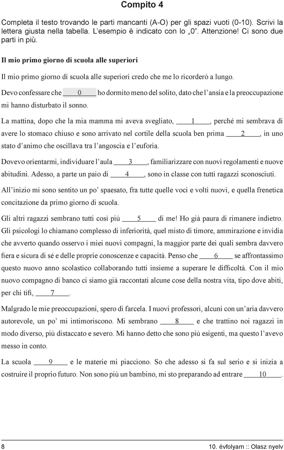 Devo confessare che 0 ho dormito meno del solito, dato che l ansia e la preoccupazione mi hanno disturbato il sonno.