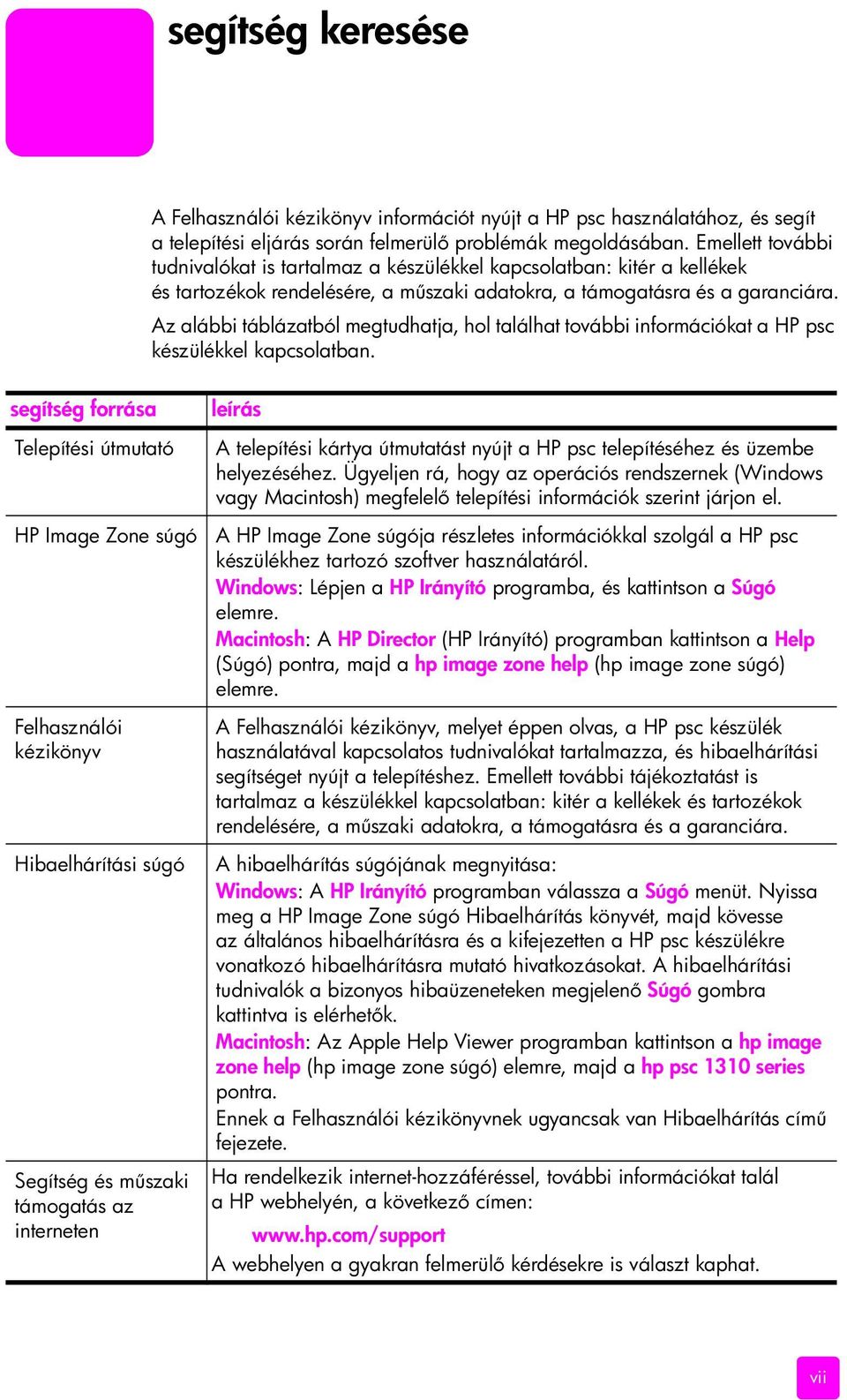 Az alábbi táblázatból megtudhatja, hol találhat további információkat a HP psc készülékkel kapcsolatban.