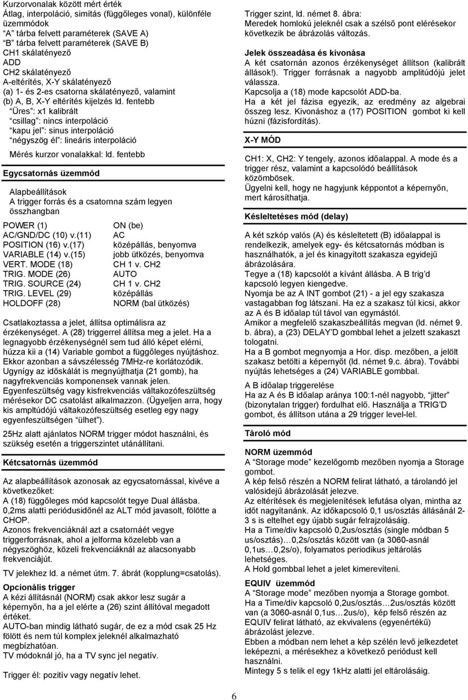 fentebb Üres : x1 kalibrált csillag : nincs interpoláció kapu jel : sinus interpoláció négyszög él : lineáris interpoláció Mérés kurzor vonalakkal: ld.