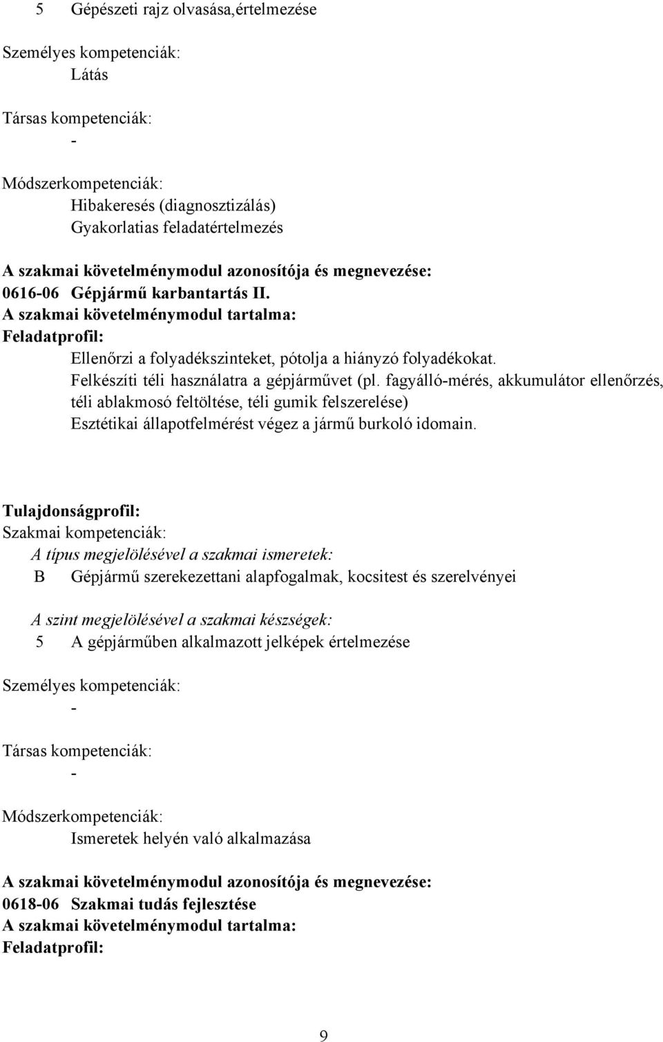 Felkészíti téli használatra a gépjárművet (pl. fagyállómérés, akkumulátor ellenőrzés, téli ablakmosó feltöltése, téli gumik felszerelése) Esztétikai állapotfelmérést végez a jármű burkoló idomain.