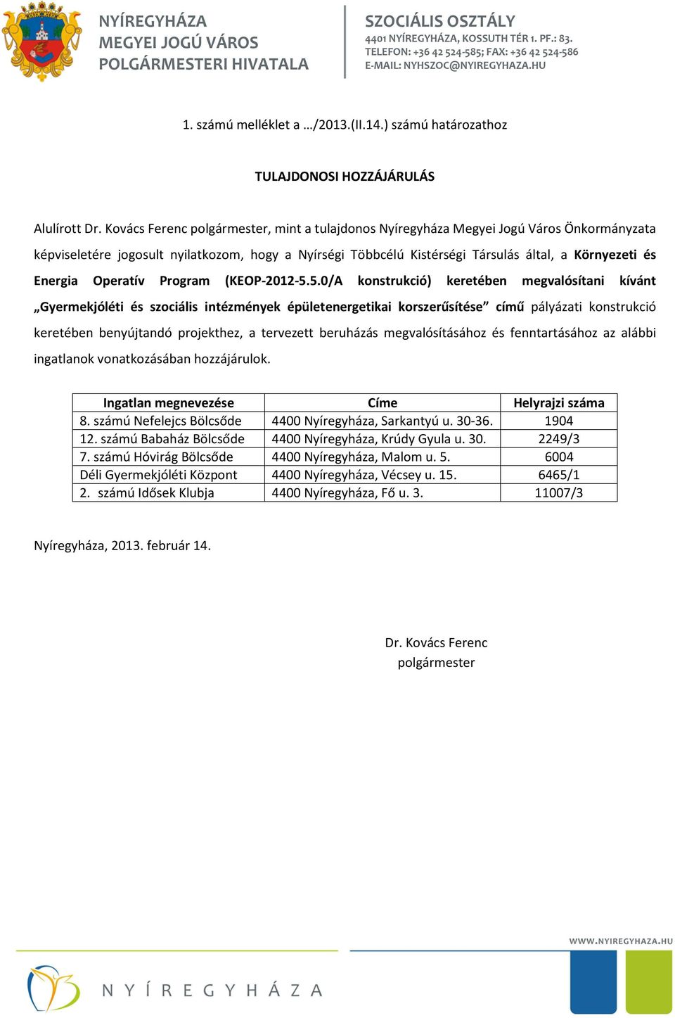 Energia Operatív Program (KEOP-2012-5.