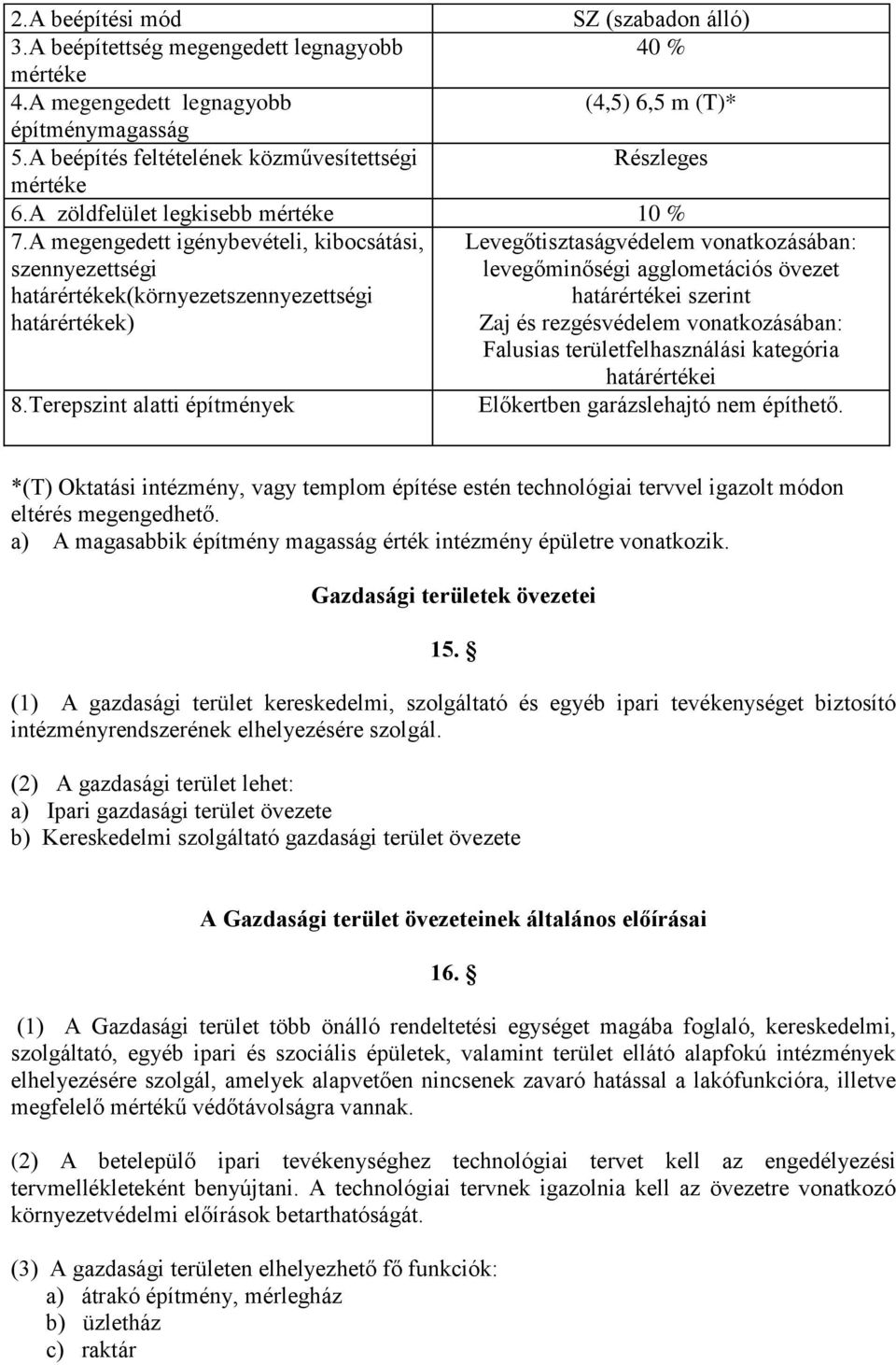 A megengedett igénybevételi, kibocsátási, Levegőtisztaságvédelem vonatkozásában: szennyezettségi levegőminőségi agglometációs övezet határértékek(környezetszennyezettségi határértékei szerint