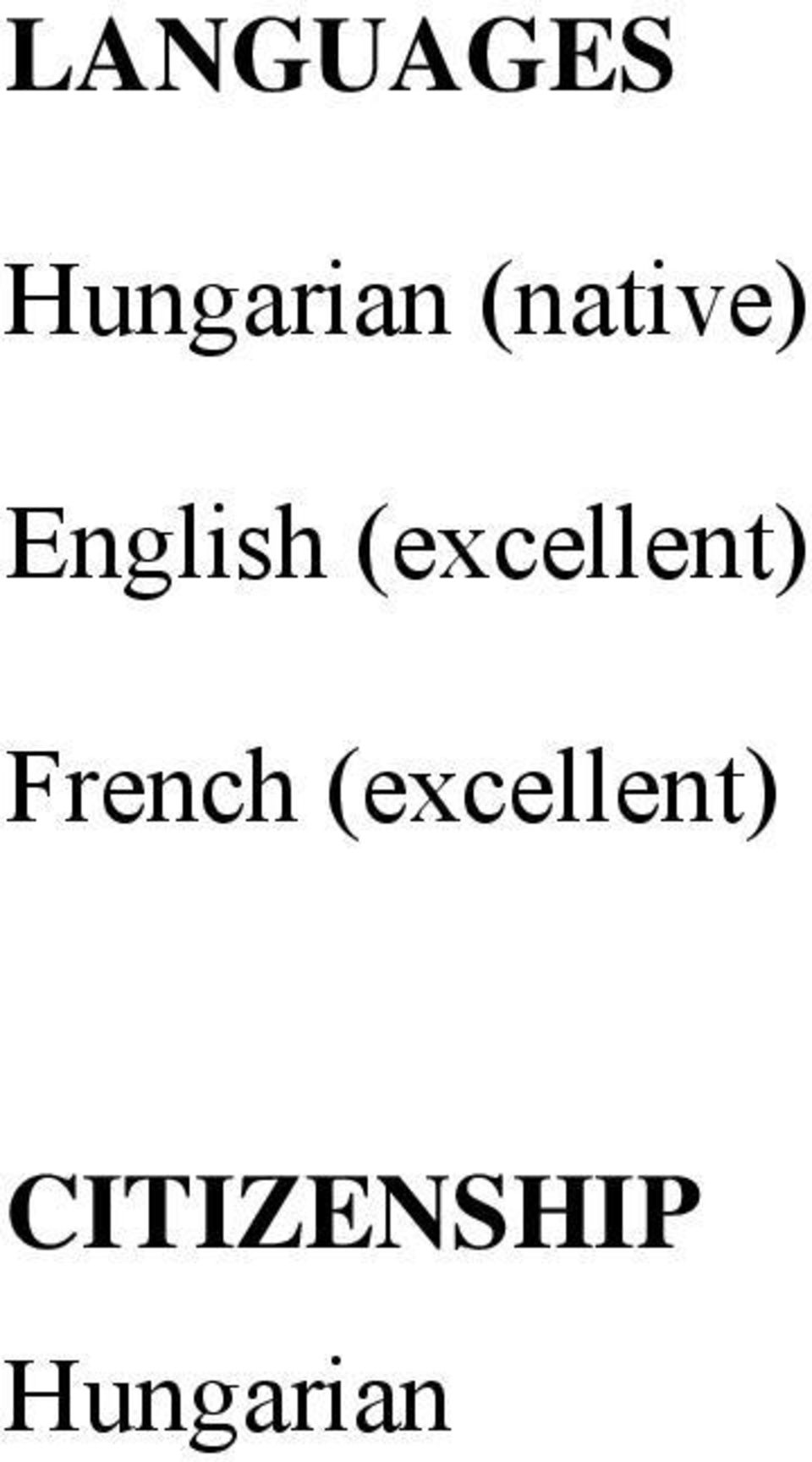 (excellent) French