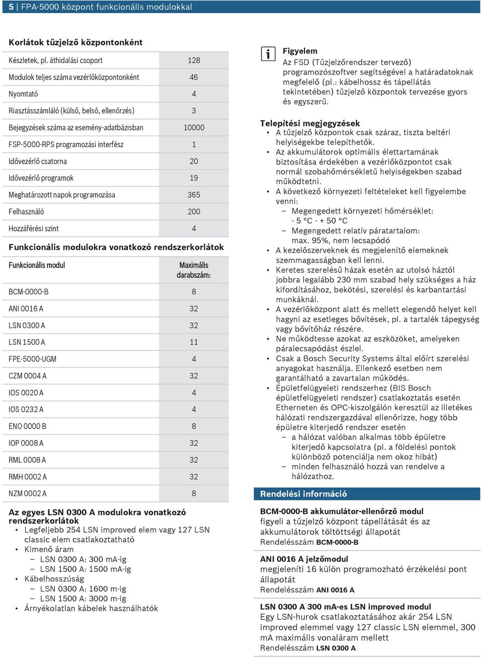 interfész 1 dővezérlő csatorna 20 dővezérlő programok 19 Meghatározott napok programozása 365 Felhasználó 200 Hozzáférési szint 4 Fnkcionális modlokra vonatkozó rendszerkorlátok Fnkcionális modl