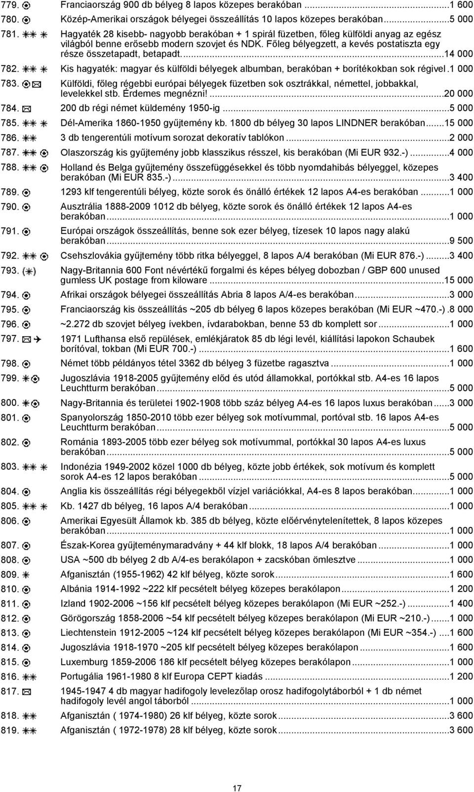 Főleg bélyegzett, a kevés postatiszta egy része összetapadt, betapadt....14 000 782. Kis hagyaték: magyar és külföldi bélyegek albumban, berakóban + borítékokban sok régivel.1 000 783.