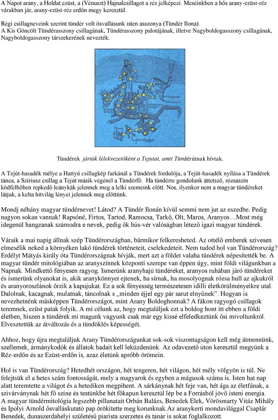 A Kis Göncölt Tündérasszony csillagának, Tündérasszony palotájának, illetve Nagyboldogasszony csillagának, Nagyboldogasszony társzekerének nevezték.