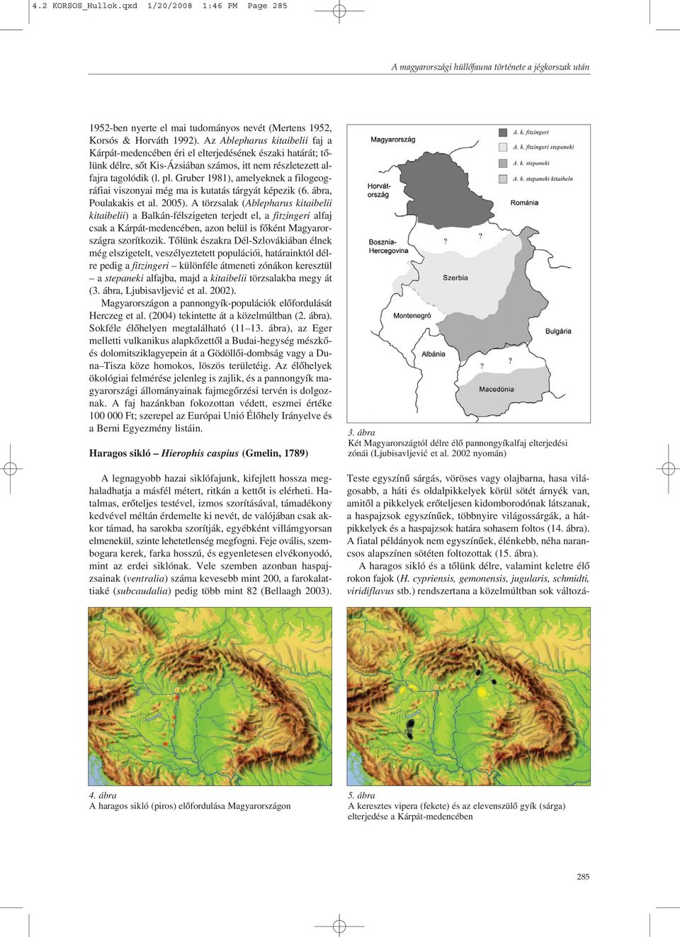 Gruber 1981), amelyeknek a filogeográfiai viszonyai még ma is kutatás tárgyát képezik (6. ábra, Poulakakis et al. 2005).