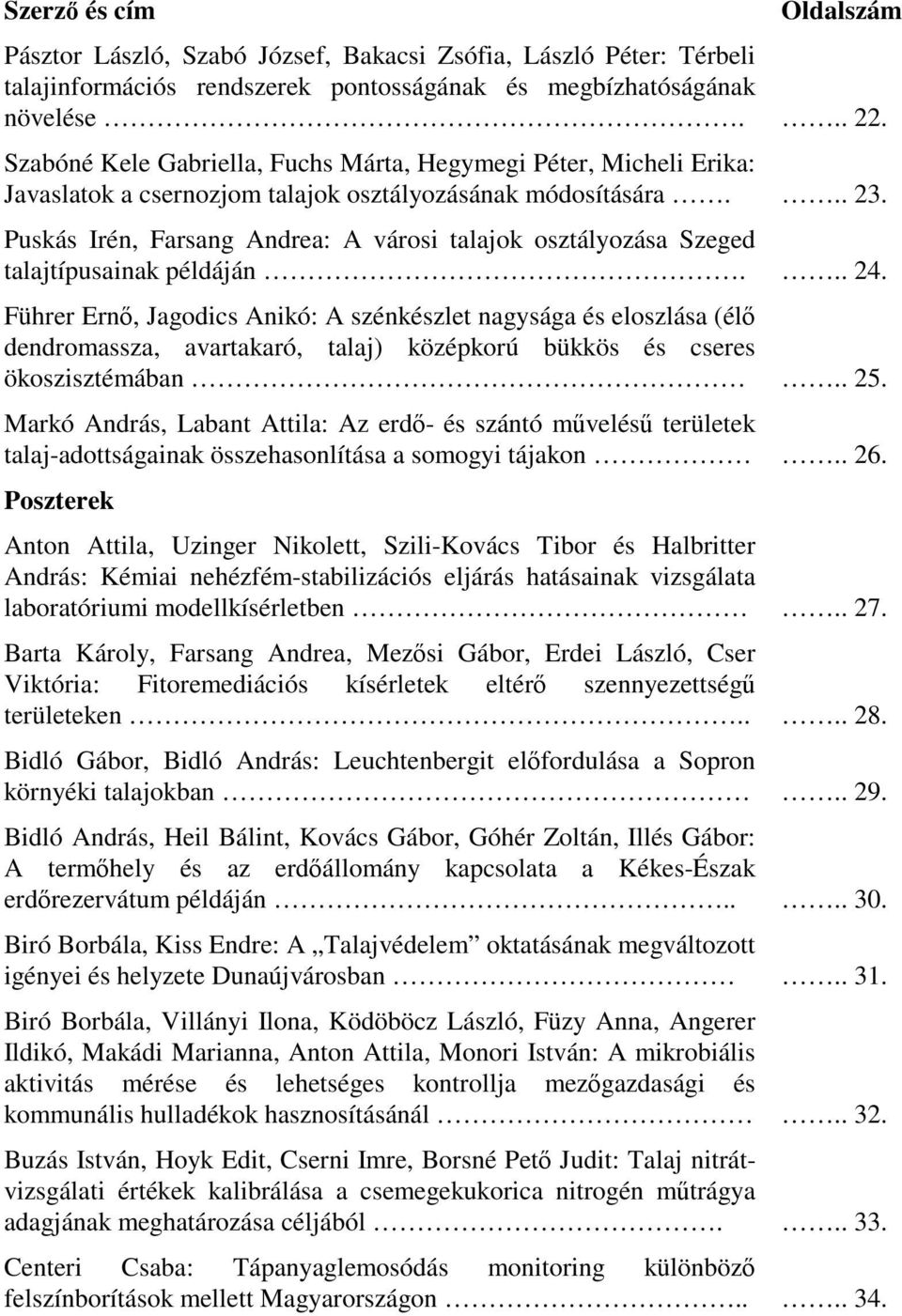 Puskás Irén, Farsang Andrea: A városi talajok osztályozása Szeged talajtípusainak példáján... 24.