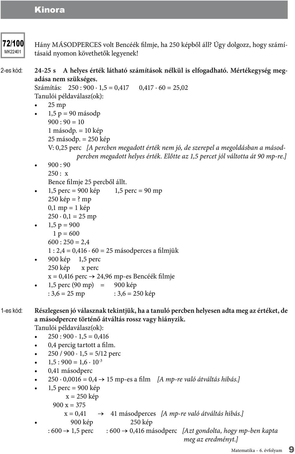 Számítás: 250 : 900 1,5 = 0,417 0,417 60 = 25,02 25 mp 1,5 p = 90 másodp 900 : 90 = 10 1 másodp. = 10 kép 25 másodp.
