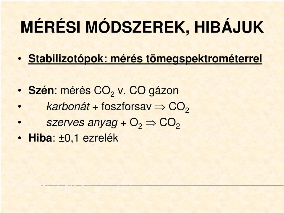 2 v. CO gázon karbonát + foszforsav CO 2