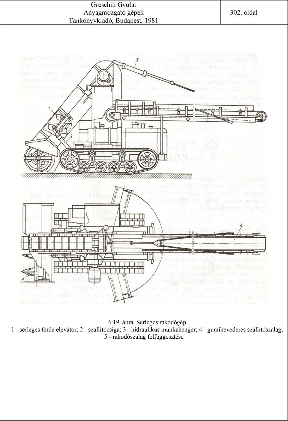 elevátor; 2 - szállítócsiga; 3 - hidraulikus