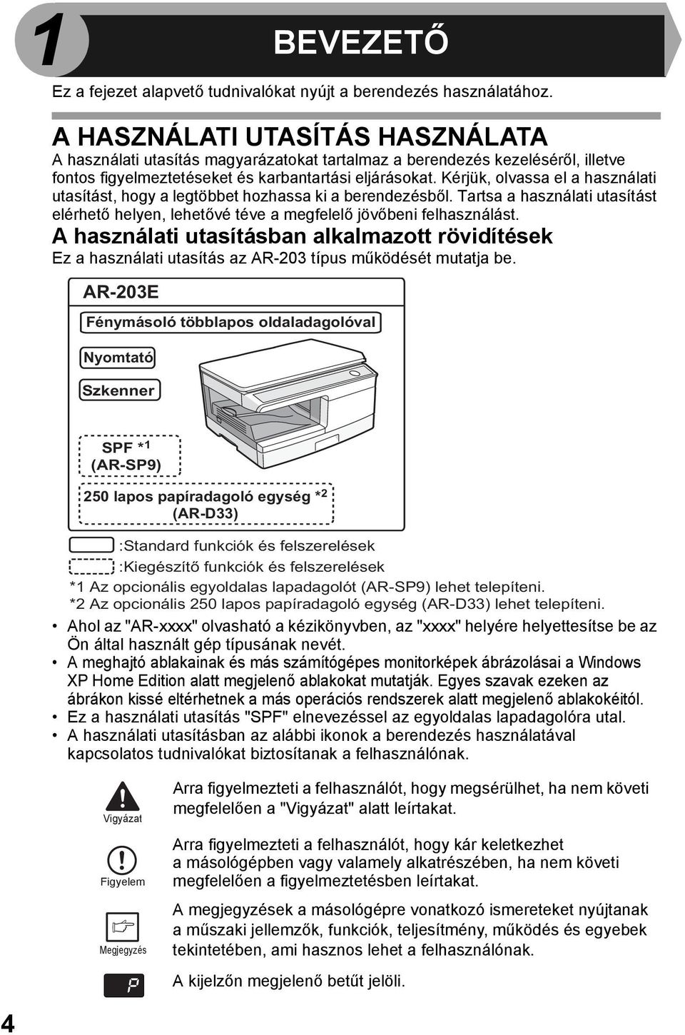 Kérjük, olvassa el a használati utasítást, hogy a legtöbbet hozhassa ki a berendezésből. Tartsa a használati utasítást elérhető helyen, lehetővé téve a megfelelő jövőbeni felhasználást.