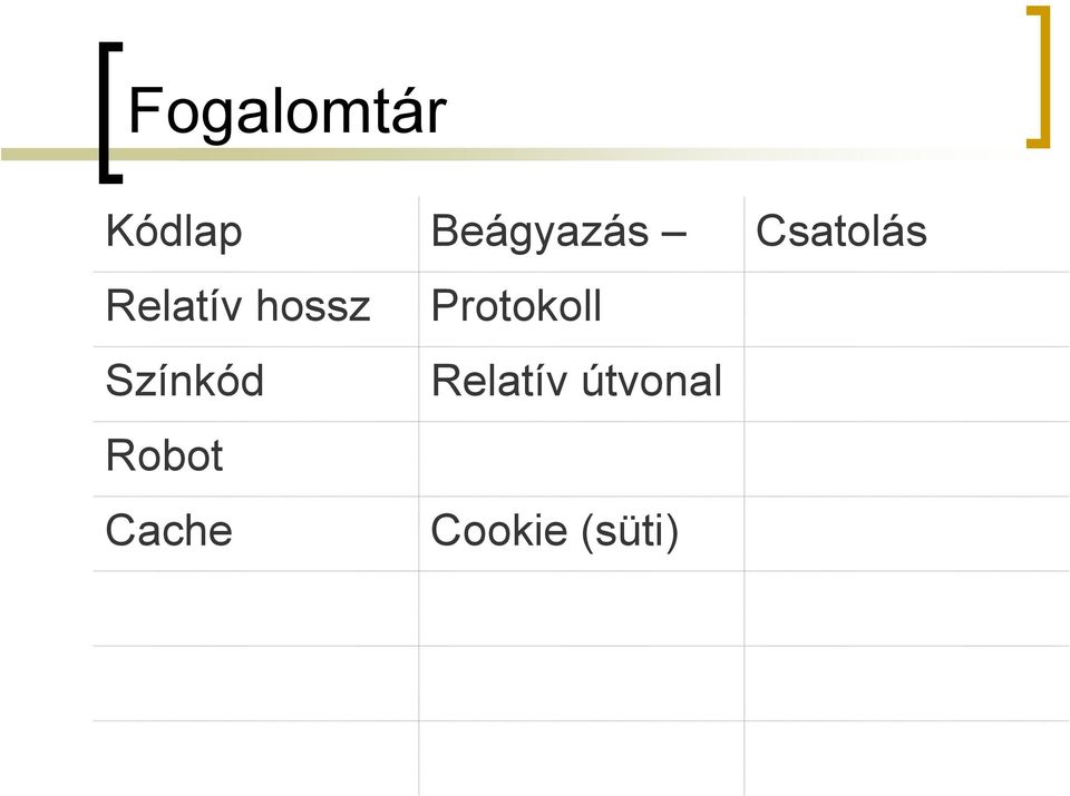 Protokoll Színkód Relatív