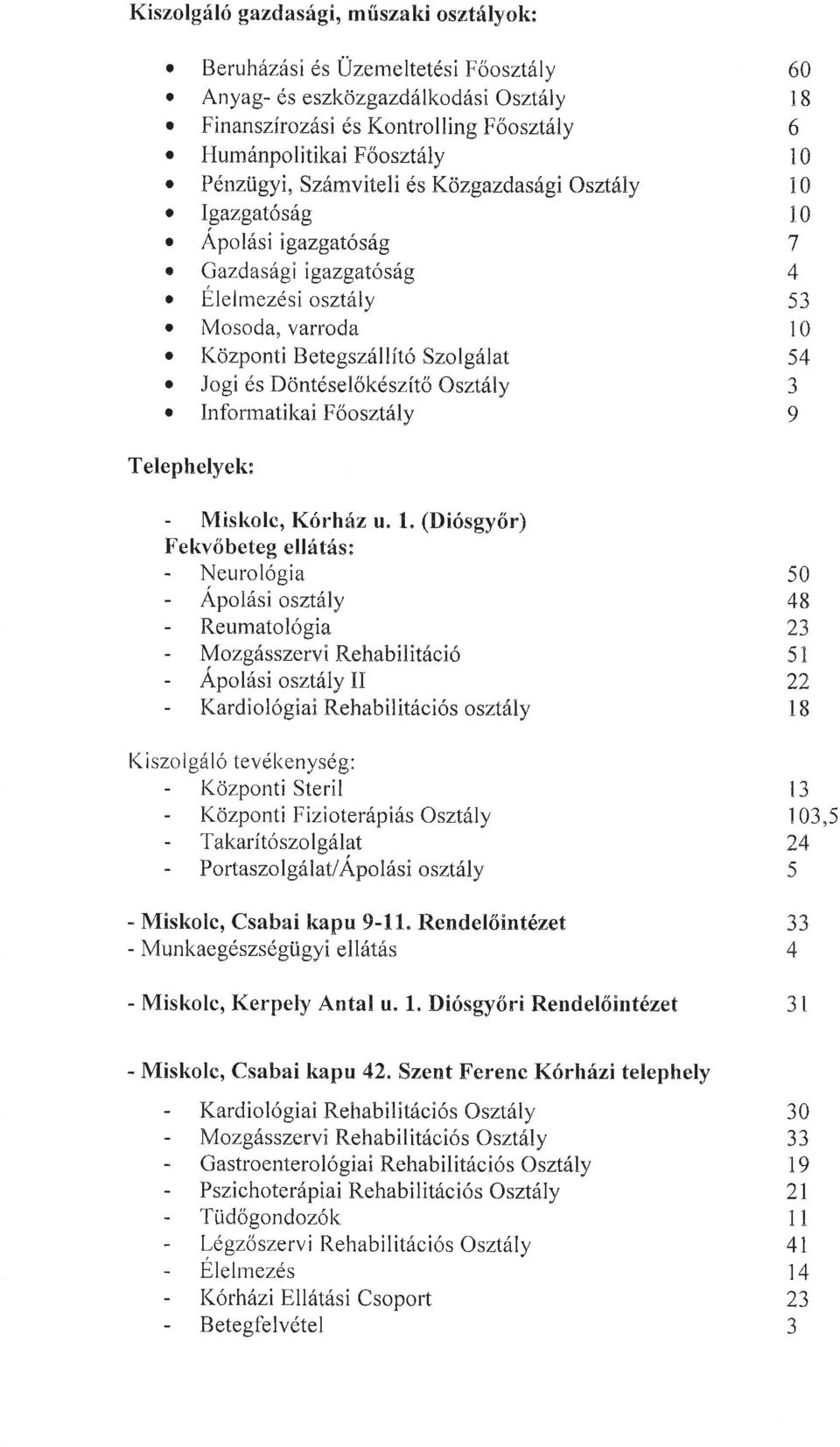 Mosoda, varroda o Kozponti Betegsz6llft6 Szolg6lat.