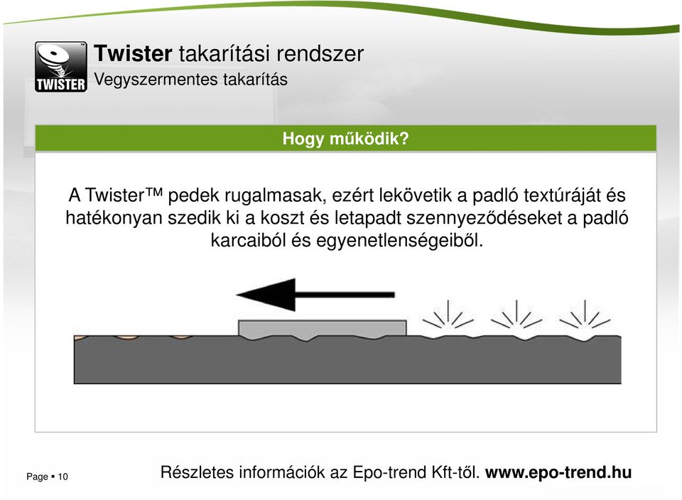 padló textúráját és hatékonyan szedik ki a