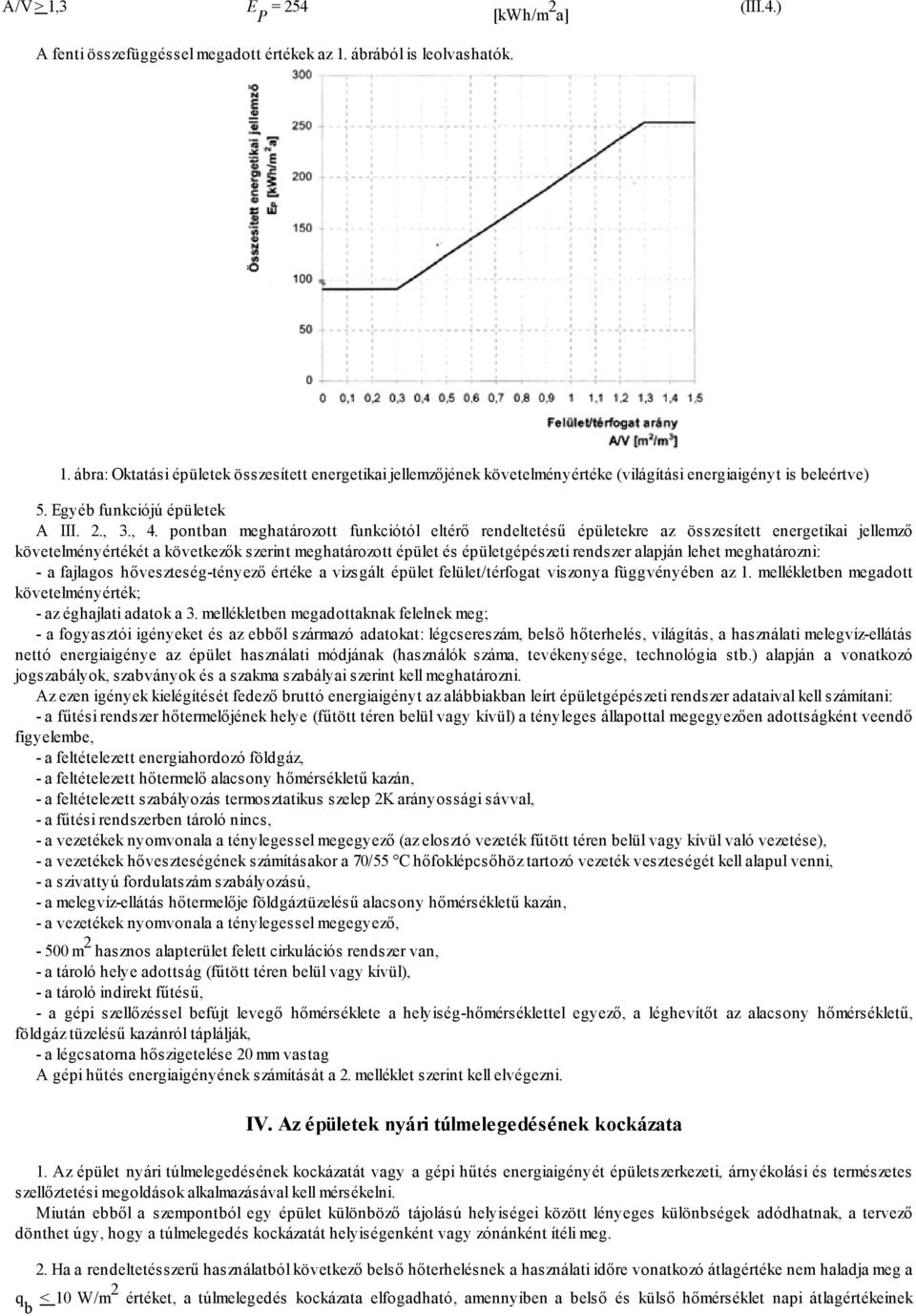 pontban meghatározott funkciótól eltérő rendeltetésű épületekre az összesített energetikai jellemző követelményértékét a következők szerint meghatározott épület és épületgépészeti rendszer alapján