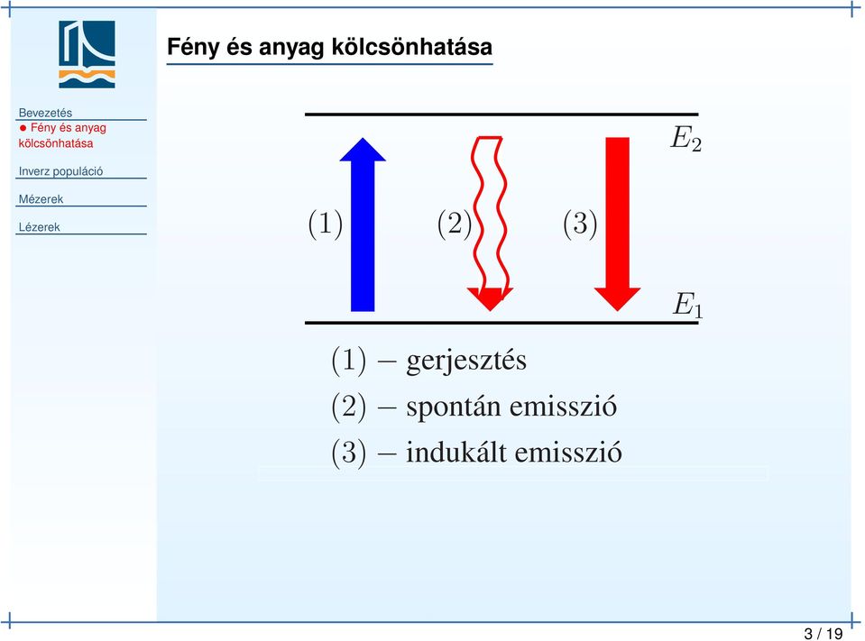 (3) E 1 (1) gerjesztés (2) spontán