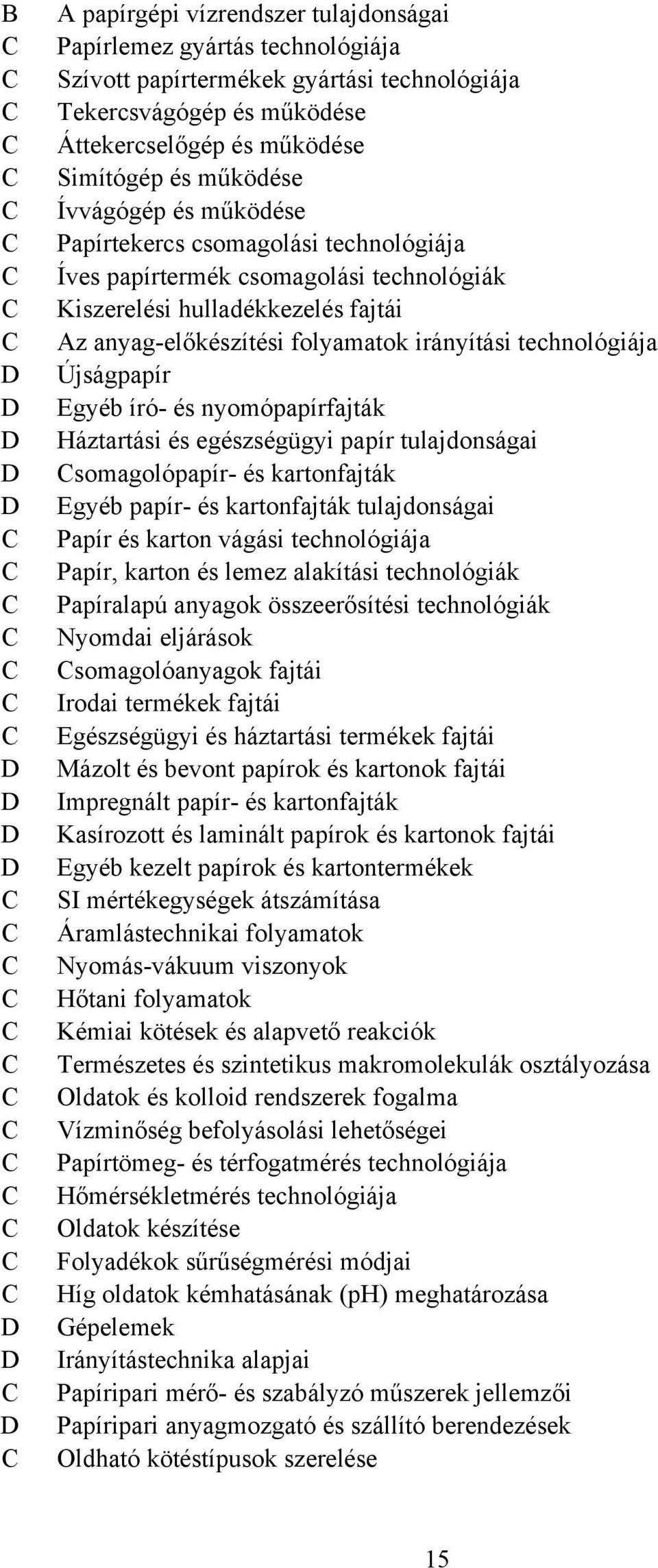 Újságpapír Egyéb író- és nyomópapírfajták Háztartási és egészségügyi papír tulajdonságai somagolópapír- és kartonfajták Egyéb papír- és kartonfajták tulajdonságai Papír és karton vágási technológiája