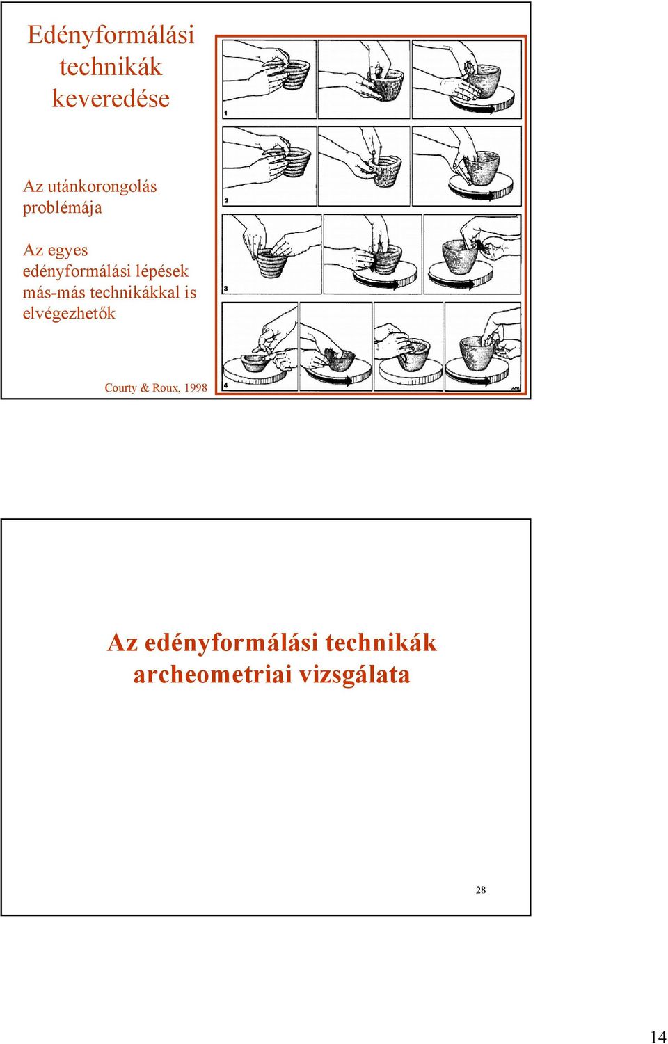 technikákkal is elvégezhetők Courty & Roux, 1998 27