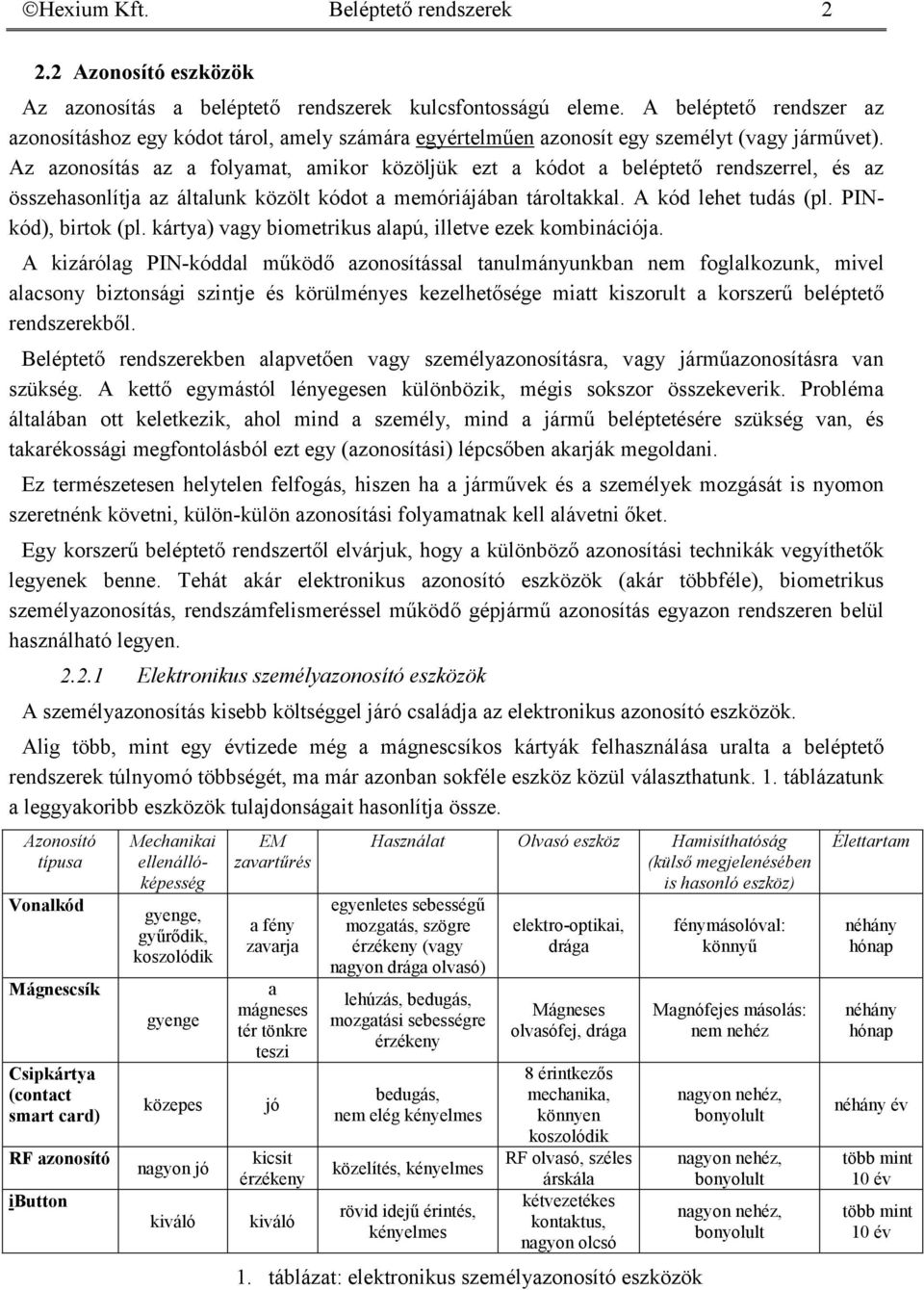 Az azonosítás az a folyamat, amikor közöljük ezt a kódot a beléptető rendszerrel, és az összehasonlítja az általunk közölt kódot a memóriájában tároltakkal. A kód lehet tudás (pl. PINkód), birtok (pl.