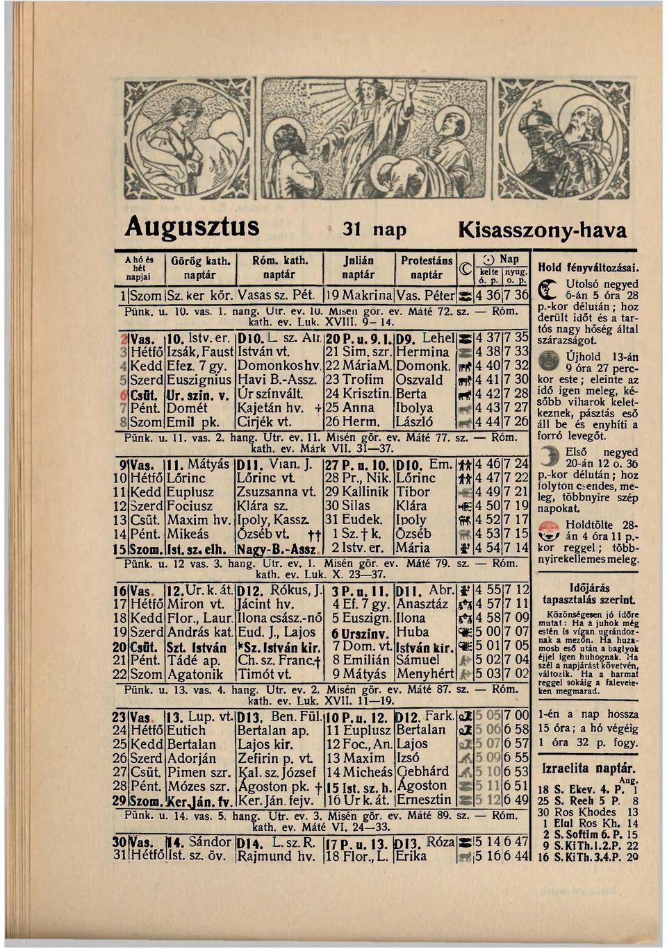 Izsák, Faust Efez. 7 gy. Euszignius Ur. szín. v. Dömét Emil pk. DlO. L~ sz. Ali, István vt. Domonkoshv. Havi B.-Assz. Úr szín vált. 20P.U. 9.1. D9. Lehel SS 4 37 21 Sim. szr. Hermina 4 38 22 MáriaM.