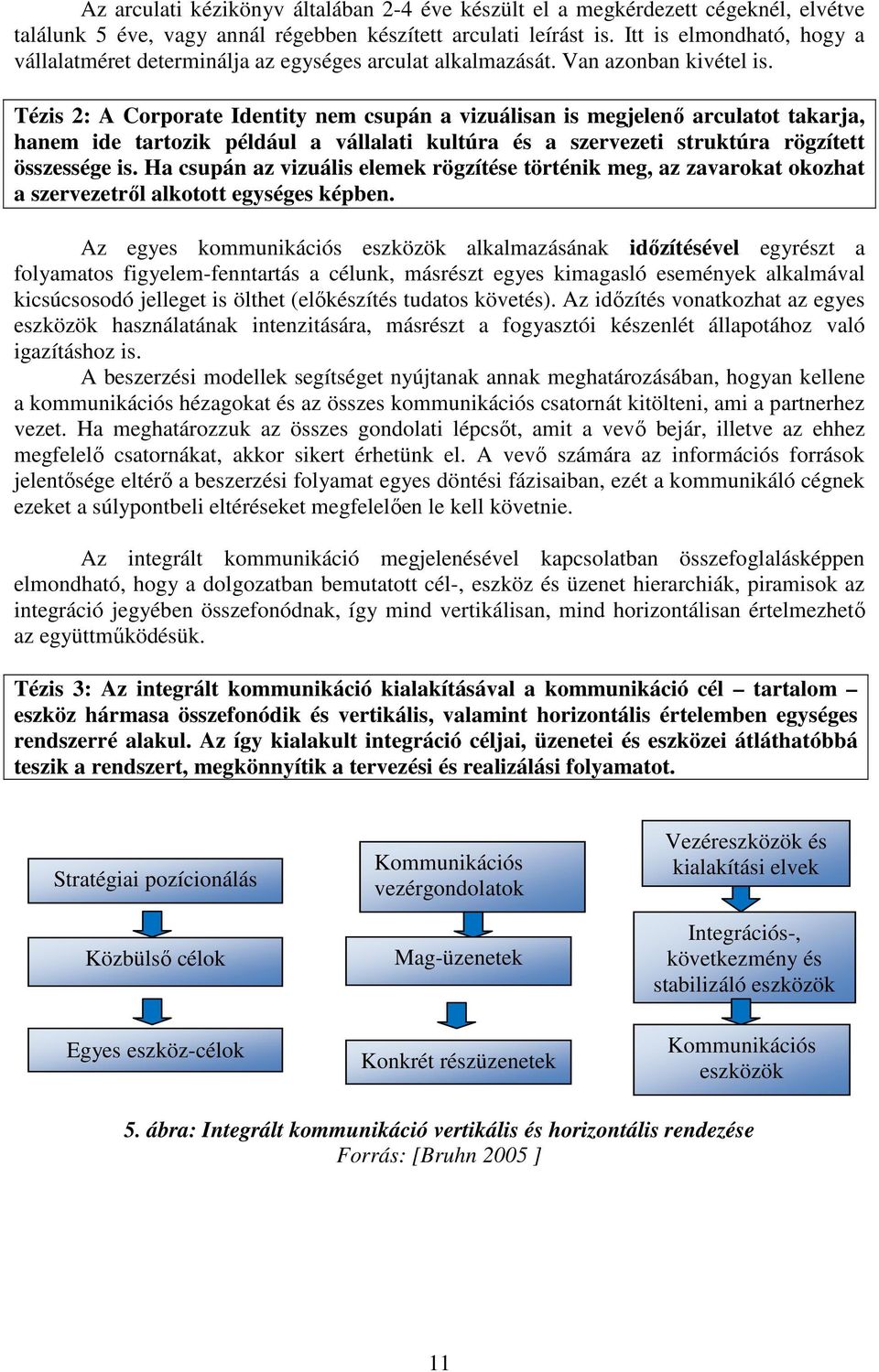 Tézis 2: A Corporate Identity nem csupán a vizuálisan is megjelenı arculatot takarja, hanem ide tartozik például a vállalati kultúra és a szervezeti struktúra rögzített összessége is.