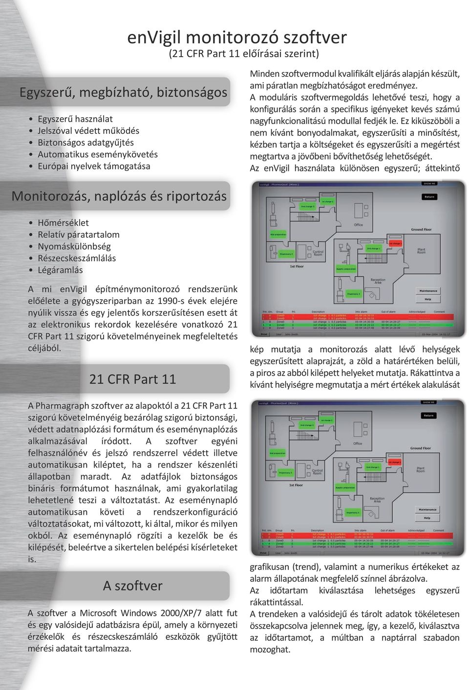 ami páratlan megbízhatóságot eredményez. A moduláris szoftvermegoldás lehetővé teszi, hogy a konfigurálás során a specifikus igényeket kevés számú nagyfunkcionalitású modullal fedjék le.