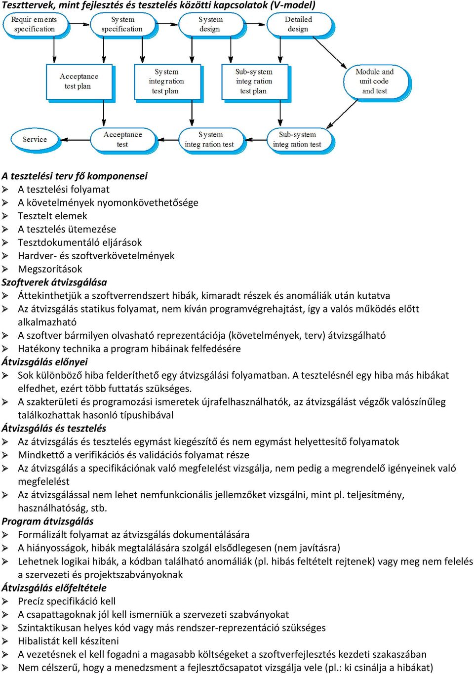 átvizsgálás statikus folyamat, nem kíván programvégrehajtást, így a valós működés előtt alkalmazható A szoftver bármilyen olvasható reprezentációja (követelmények, terv) átvizsgálható Hatékony