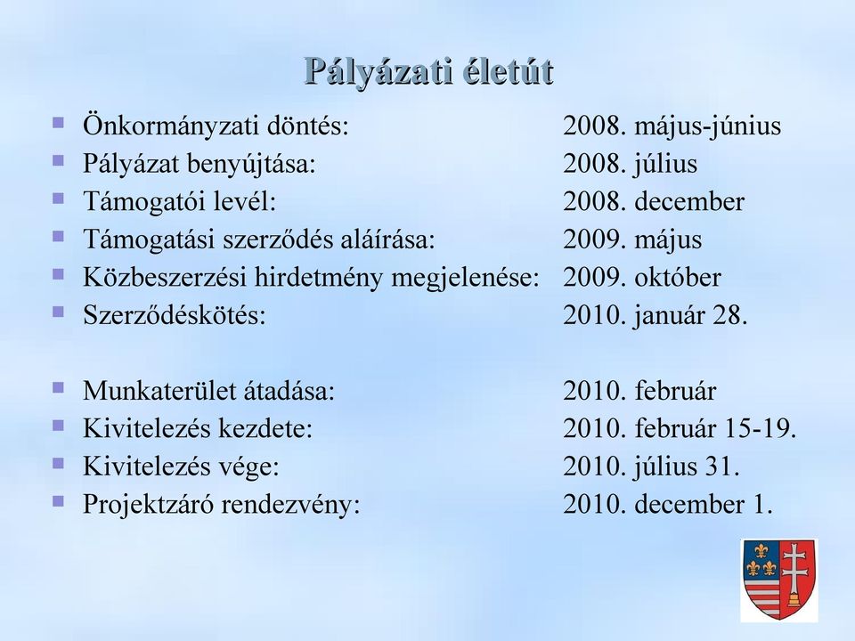 december 2009. május 2009. október 2010. január 28.