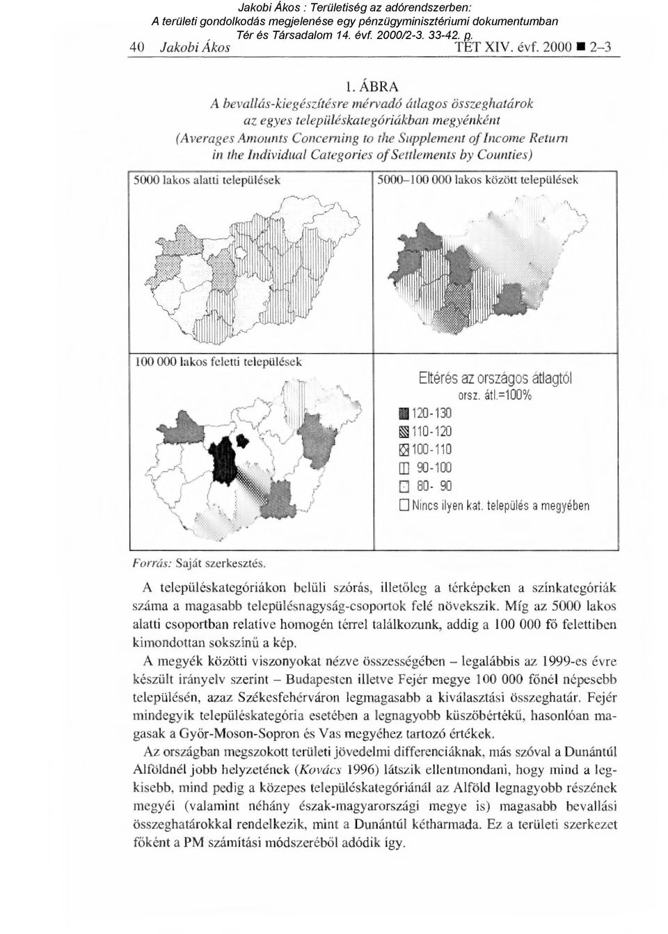 Settlements by Counties) 5000 lakos alatti települések 5000-100 000 lakos között települések 100 000 lakos feletti települések Eltérés az országos átlagtól orsz.