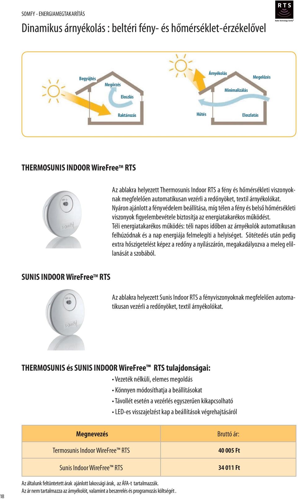 viszonyoknak megfelelően automatikusan vezérli a redőnyöket, textil árnyékolókat.