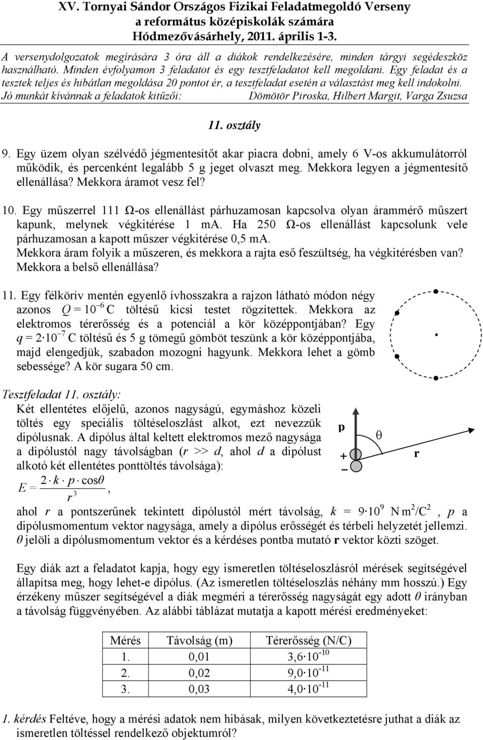 Mekkoa áamot vesz fel? 10. Egy műszeel 111 Ω-os ellenállást páhuzamosan kapcsolva olyan áamméő műszet kapunk, melynek végkitéése 1 ma.