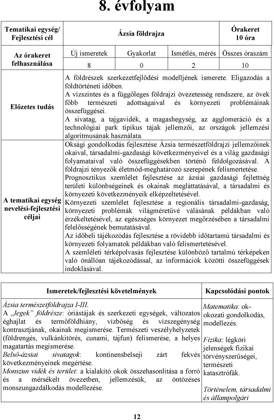 földrészek szerkezetfejlıdési modelljének ismerete. Eligazodás a földtörténeti idıben.