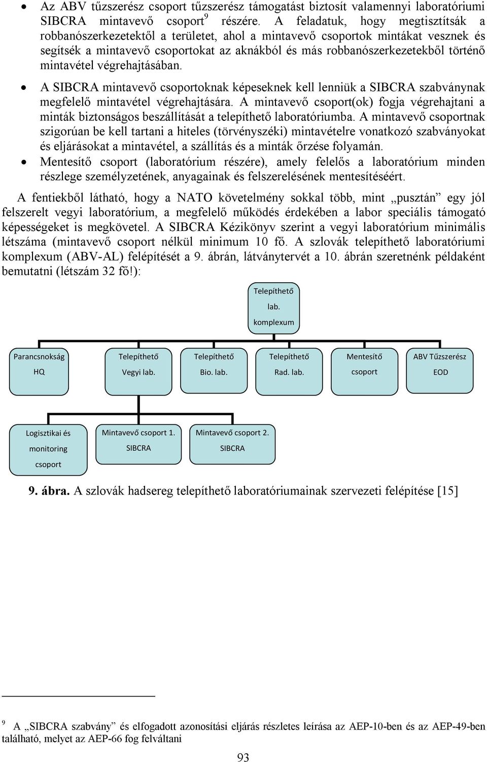 mintavétel végrehajtásában. A SIBCRA mintavevő csoportoknak képeseknek kell lenniük a SIBCRA szabványnak megfelelő mintavétel végrehajtására.