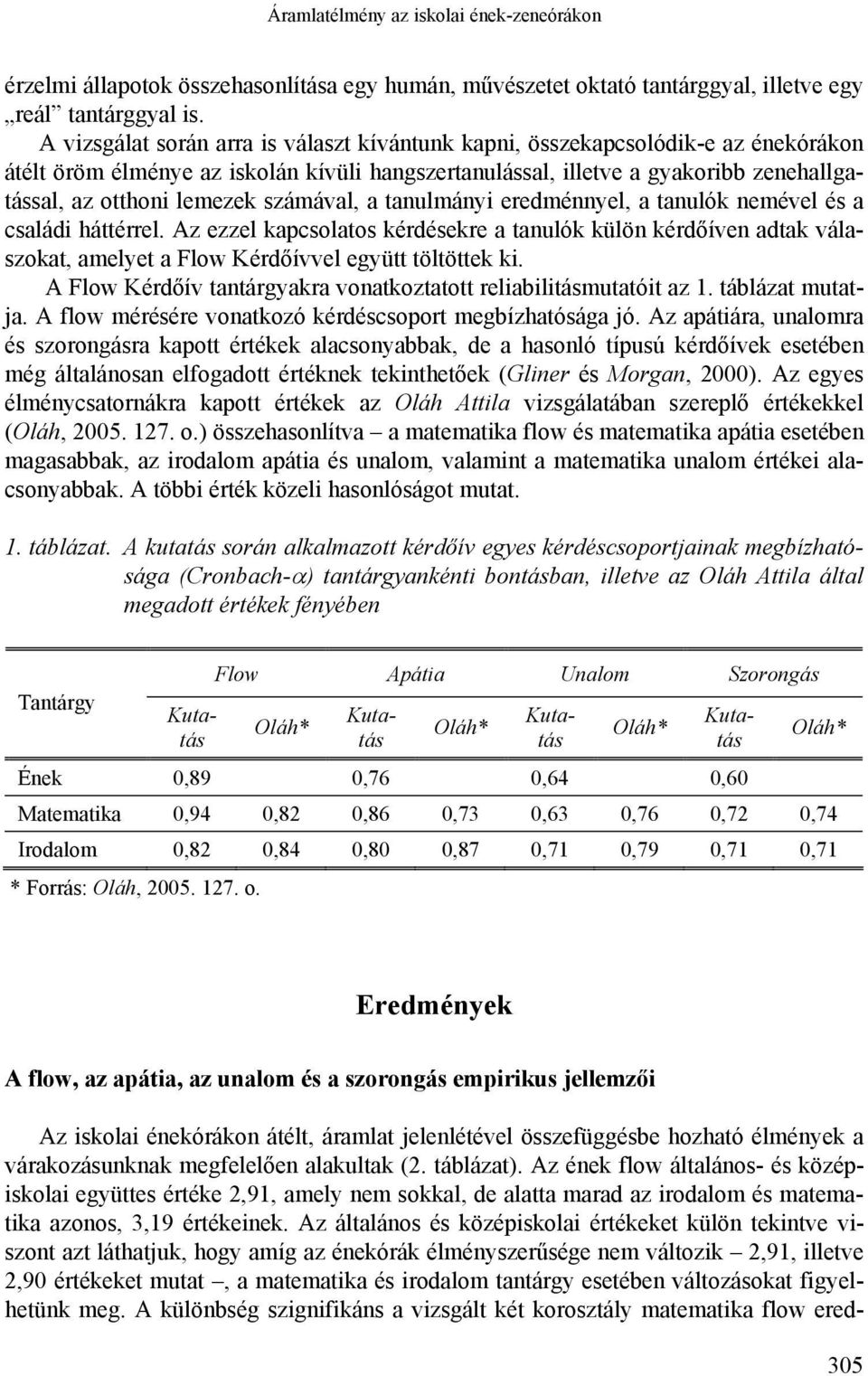 számával, a tanulmányi eredménnyel, a tanulók nemével és a családi háttérrel. Az ezzel kapcsolatos kérdésekre a tanulók külön kérdőíven adtak válaszokat, amelyet a Flow Kérdőívvel együtt töltöttek ki.