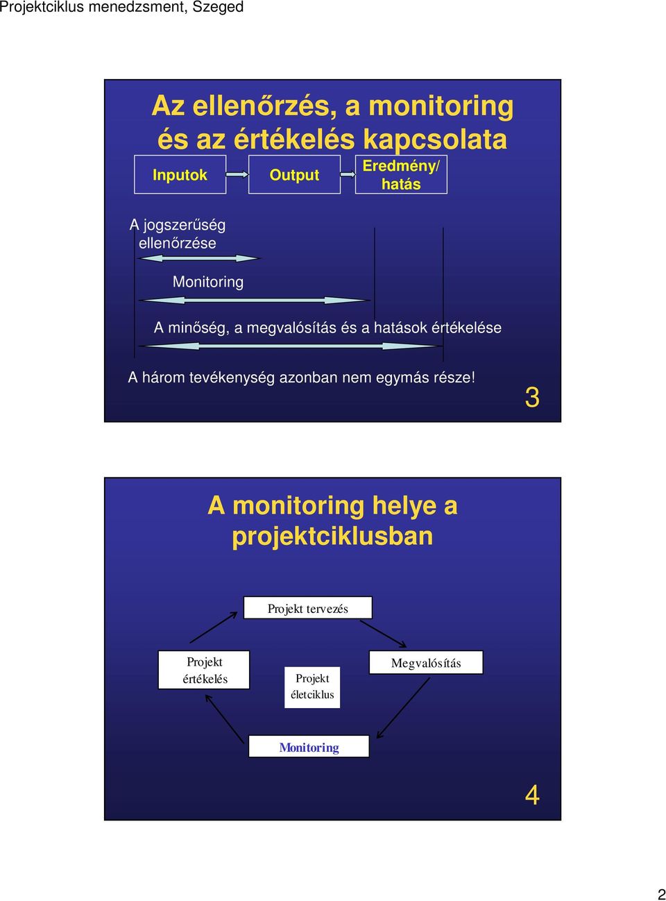 értékelése A három tevékenység azonban nem egymás része!