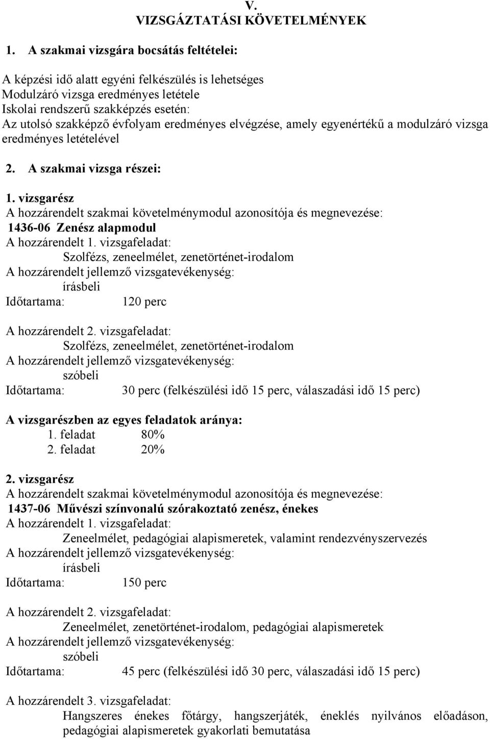 elvégzése, amely egyenértékű a modulzáró vizsga eredményes letételével 2. A szakmai vizsga részei: 1.