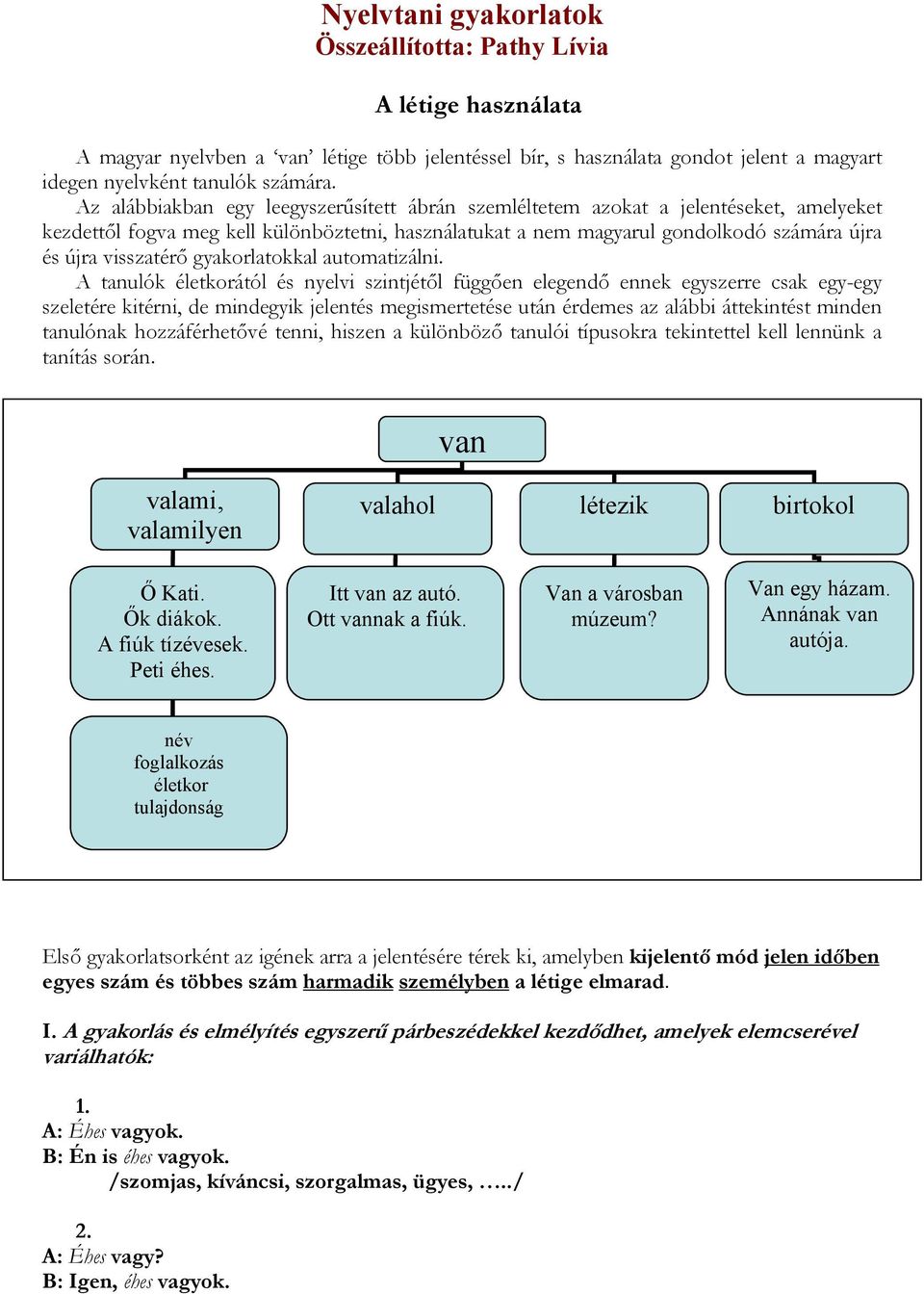 gyakorlatokkal automatizálni.