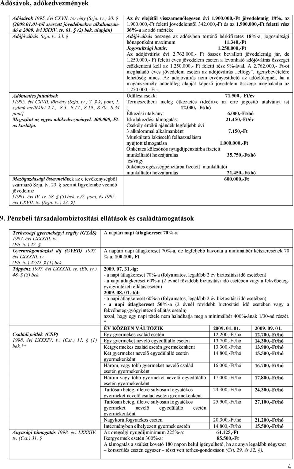 Mezőgazdasági őstermelőnek az e tevékenységből származó Szja. tv. 23. szerint figyelembe veendő jövedelme [1991. évi IV. tv. 58. (5) bek. e./2. pont, és 1995. évi CXVII. tv. (Szja. tv.) 23.