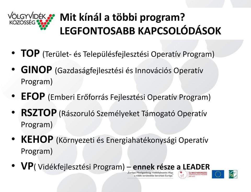 (Gazdaságfejlesztési és Innovációs Operatív Program) EFOP (Emberi Erőforrás Fejlesztési Operatív