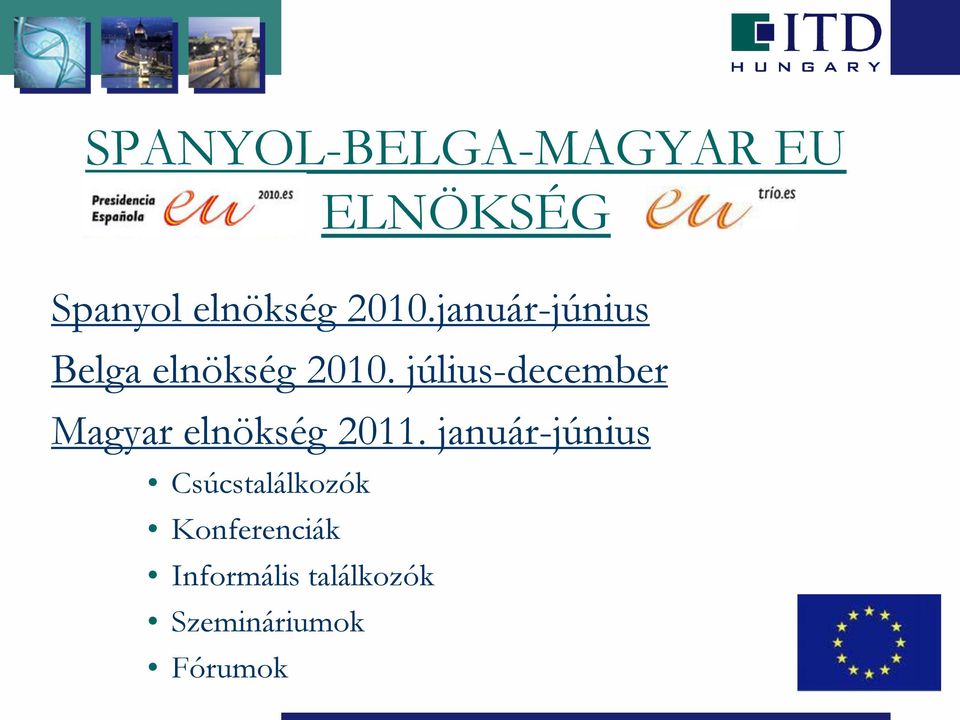 július-december Magyar elnökség 2011.