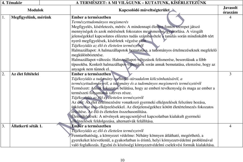 megismerése, gyakorlása. A vizsgált jelenségekkel kapcsolatos előzetes tudás számbavétele a tanulás során mindinkább tért nyerő megfigyelések, kísérletek végzése előtt.