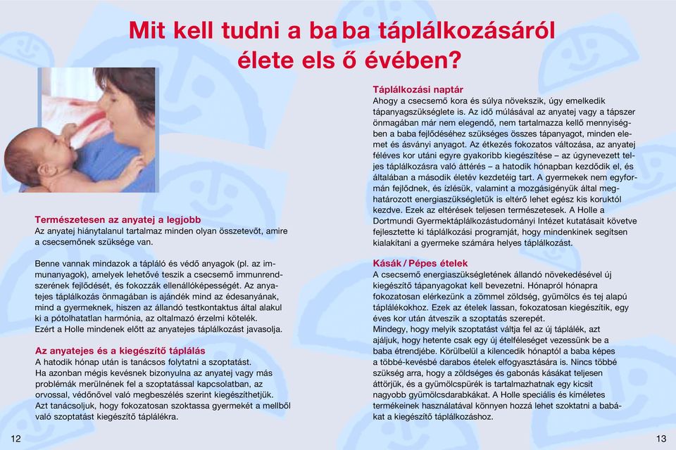 Az anyatejes táplálkozás önmagában is ajándék mind az édesanyának, mind a gyermeknek, hiszen az állandó testkontaktus által alakul ki a pótolhatatlan harmónia, az oltalmazó érzelmi kötelék.