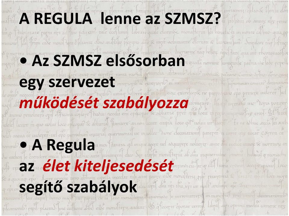 szervezet működését szabályozza