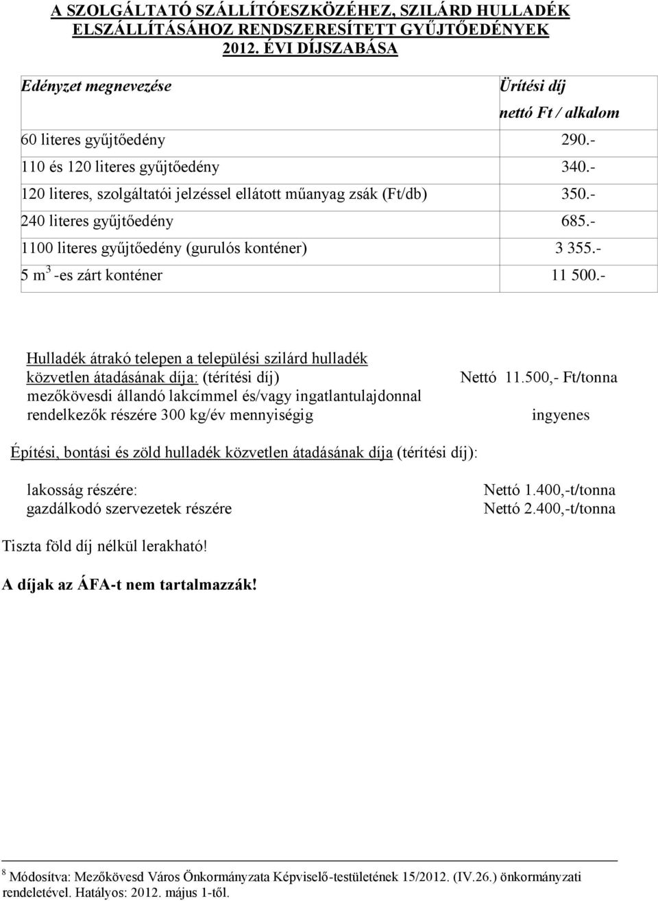 - 5 m 3 -es zárt konténer 11 500.