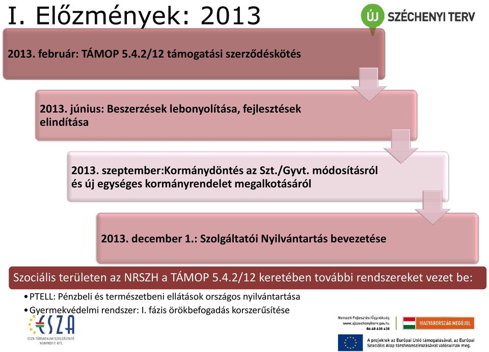 módosításról és új egységes kormányrendelet megalkotásáról 2013. december 1.