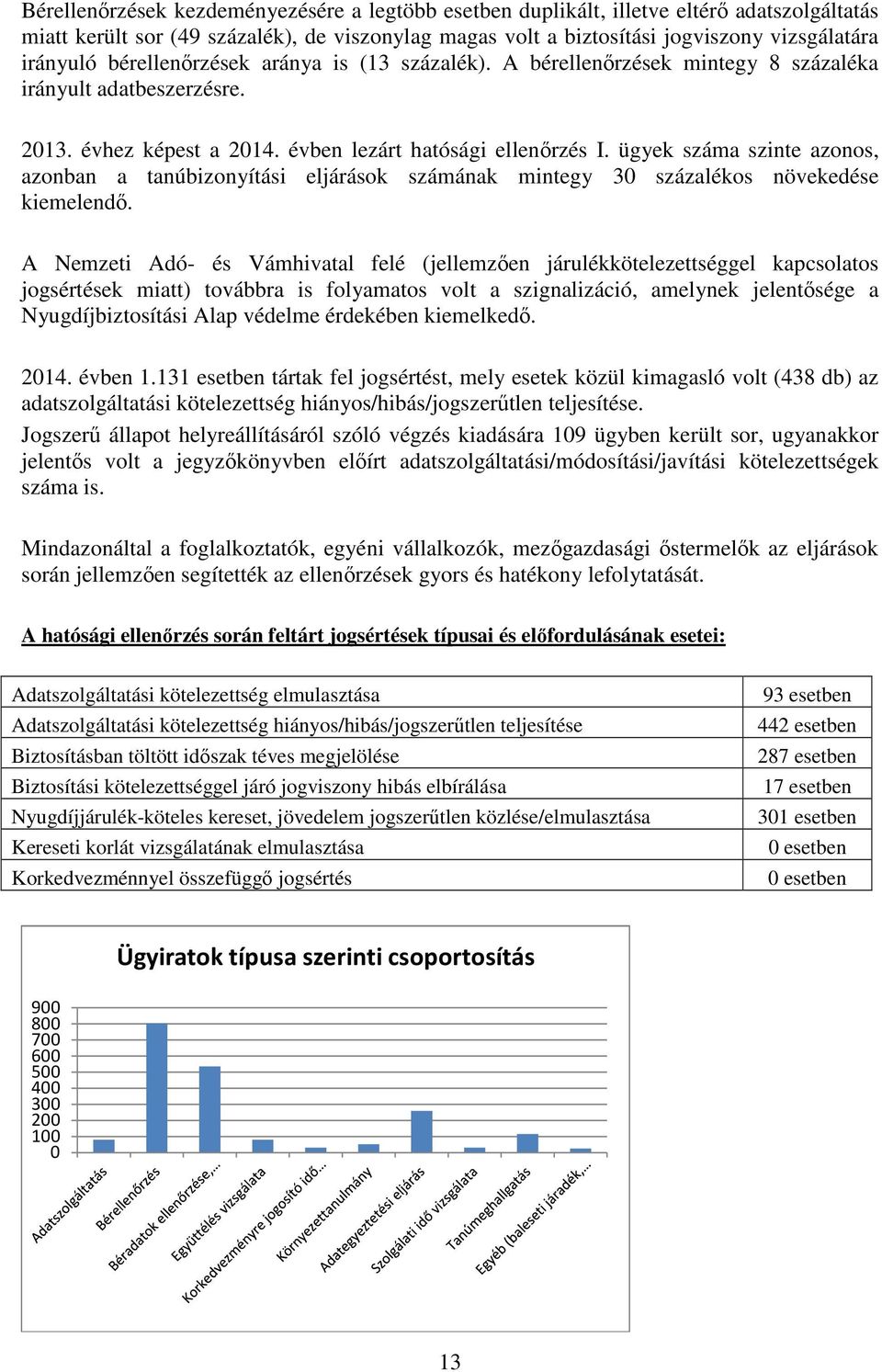 ügyek száma szinte azonos, azonban a tanúbizonyítási eljárások számának mintegy 30 százalékos növekedése kiemelendő.