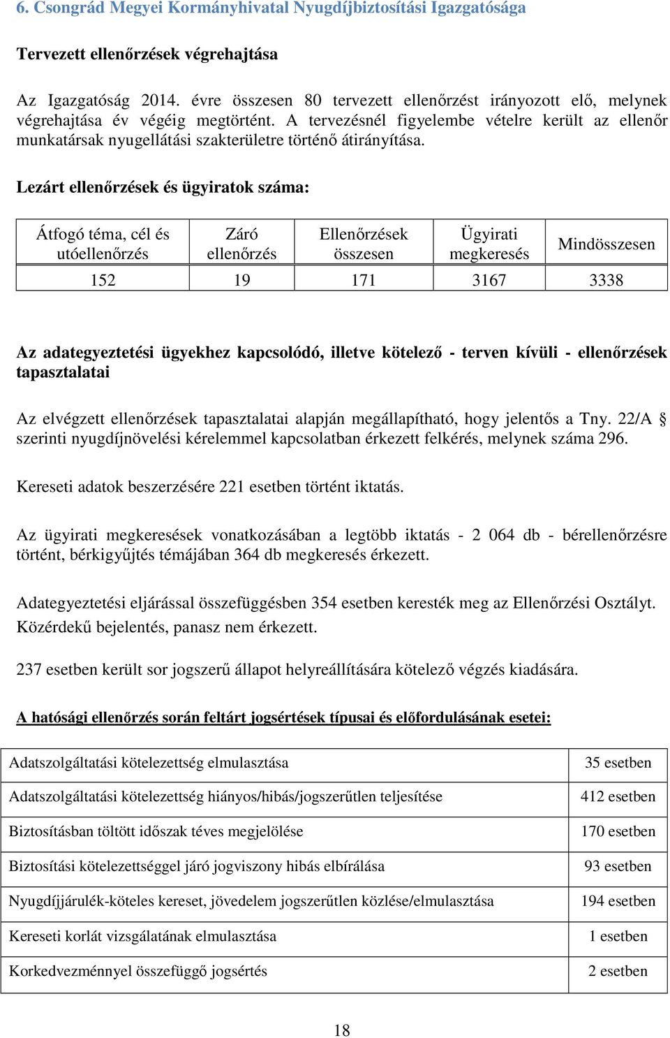 A tervezésnél figyelembe vételre került az ellenőr munkatársak nyugellátási szakterületre történő átirányítása.